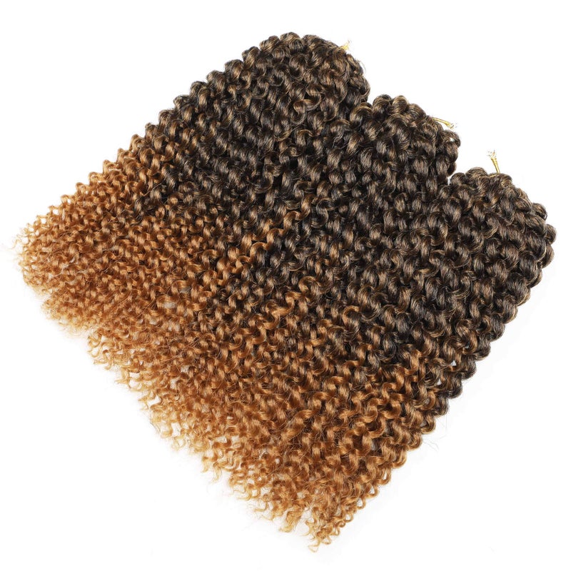 Sharopul Kinky Curl Ombre Color 3little pcs/pack 8Inch 60roots 110gram Afro Kinky Twist Hair Crochet Braids Synthetic Crochet Hair Extention(1B/27) - Image 2